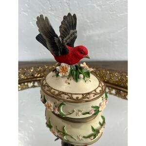Vintage Heritage House Sing A Song Bird Music Box Trinket Jar- Hawaiian Wedding